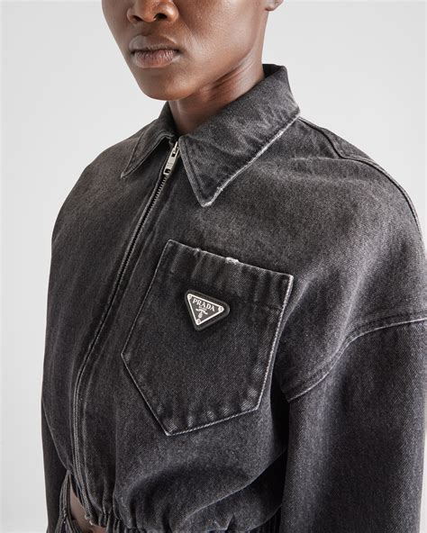 bp22069938 prada|Black Denim Blouson Jacket .